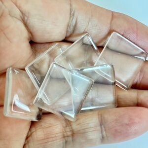 $1 Add-On Crystal Clear Square Tile Cabochons 20mm (6pc)